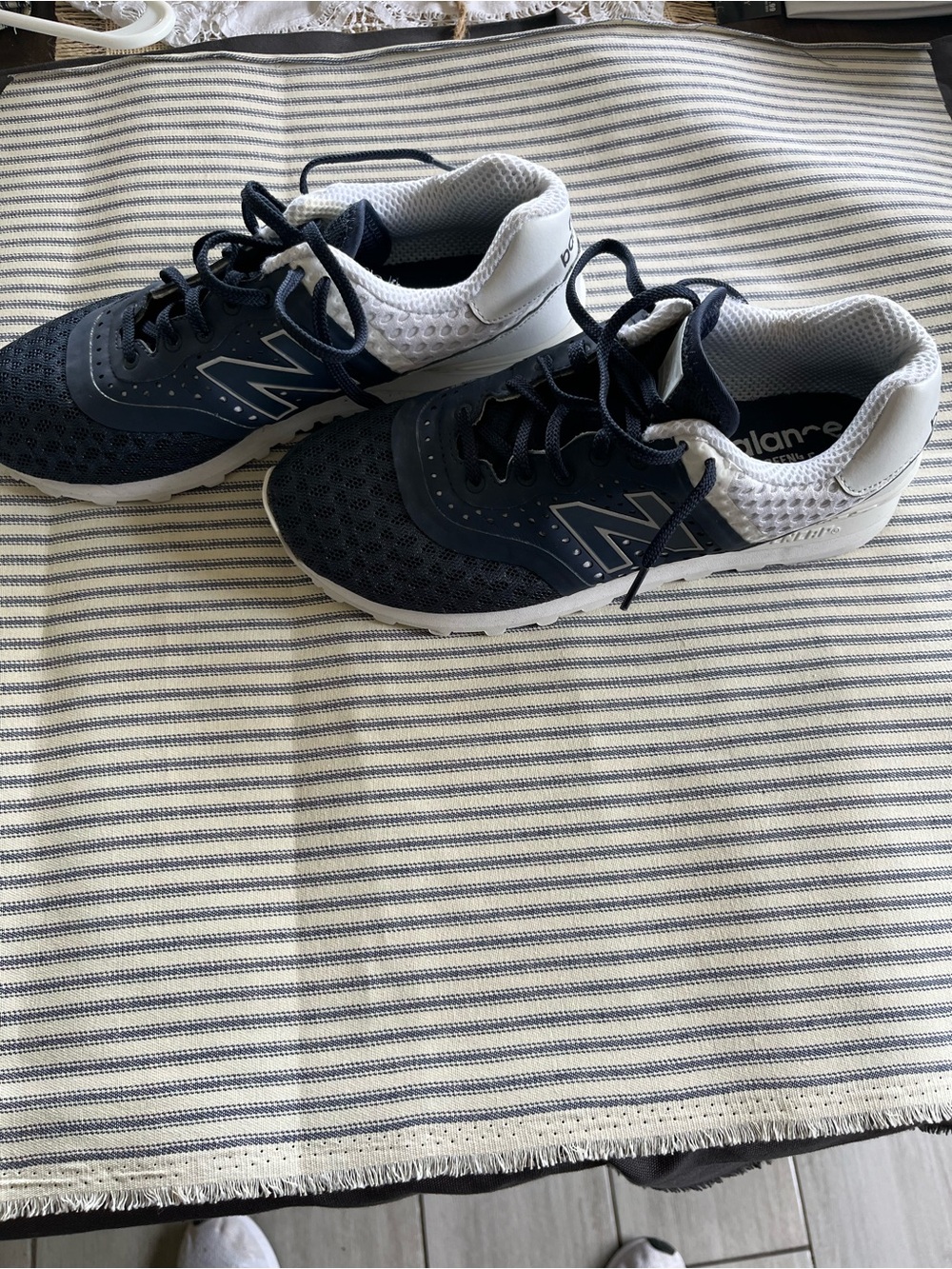 New Balance Navy and White Athletic Sneakers